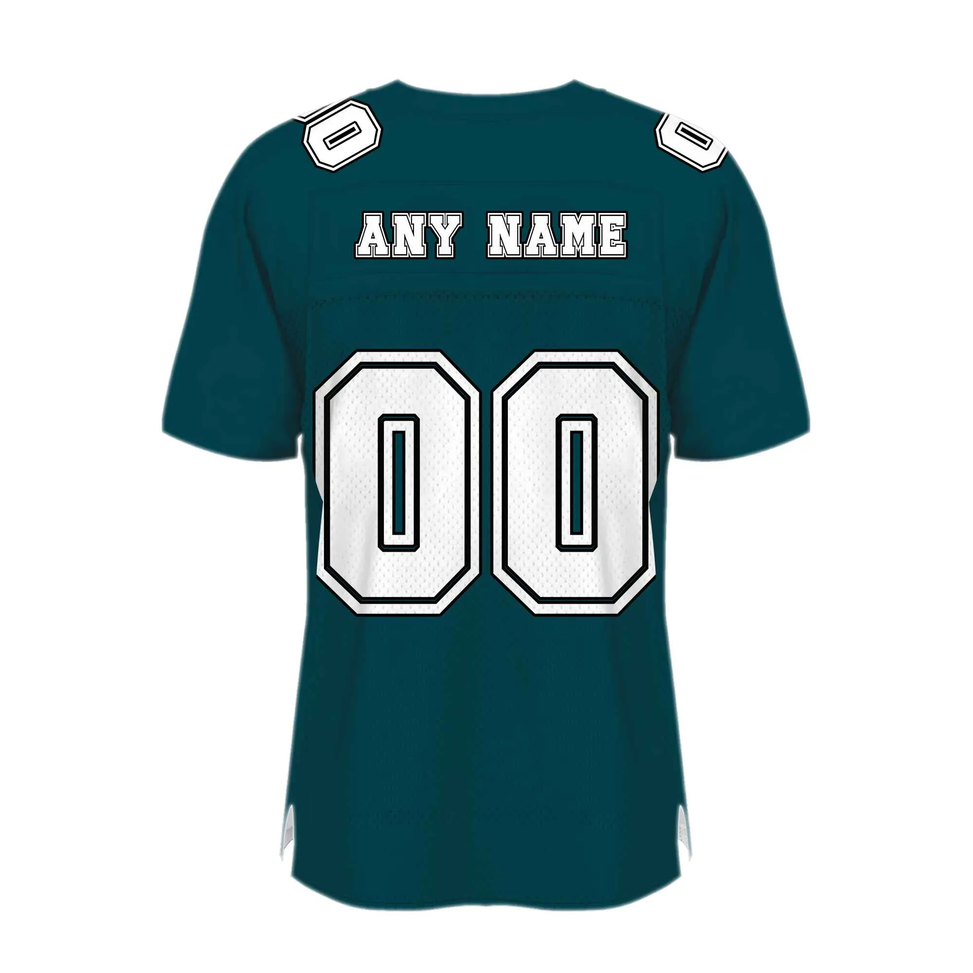 Custom Midnight Green White-Black Mesh Authentic Football Jersey