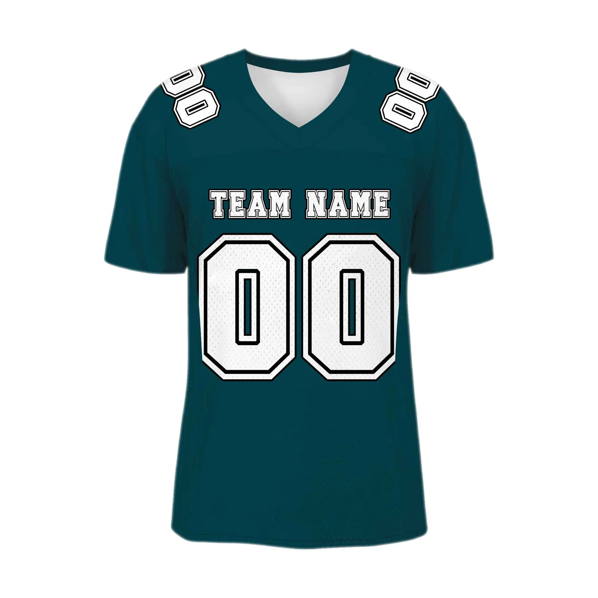 Custom Midnight Green White-Black Mesh Authentic Football Jersey