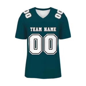 Custom Midnight Green White-Black Mesh Authentic Football Jersey