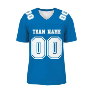 Custom Powder Blue White Mesh Authentic Football Jersey