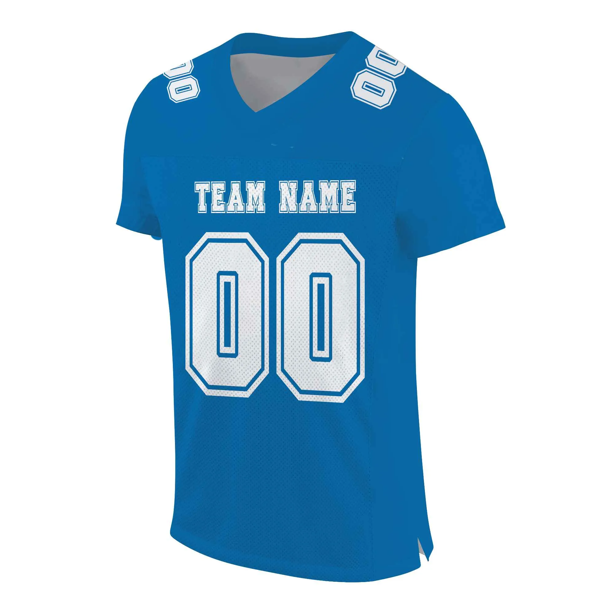 Custom Powder Blue White Mesh Authentic Football Jersey