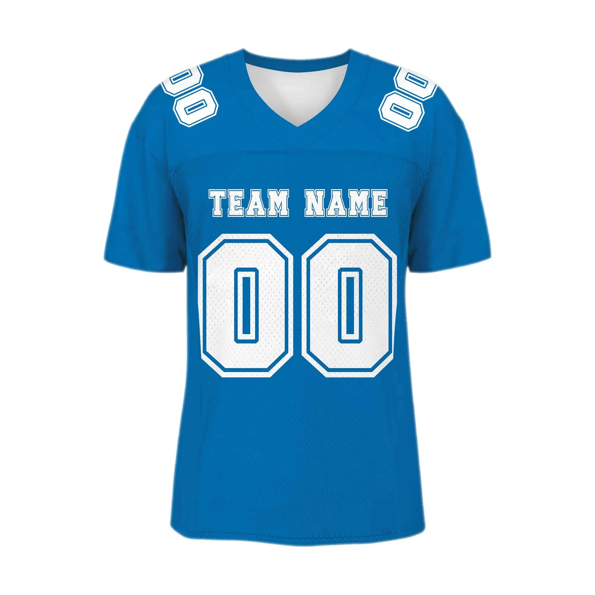 Custom Powder Blue White Mesh Authentic Football Jersey