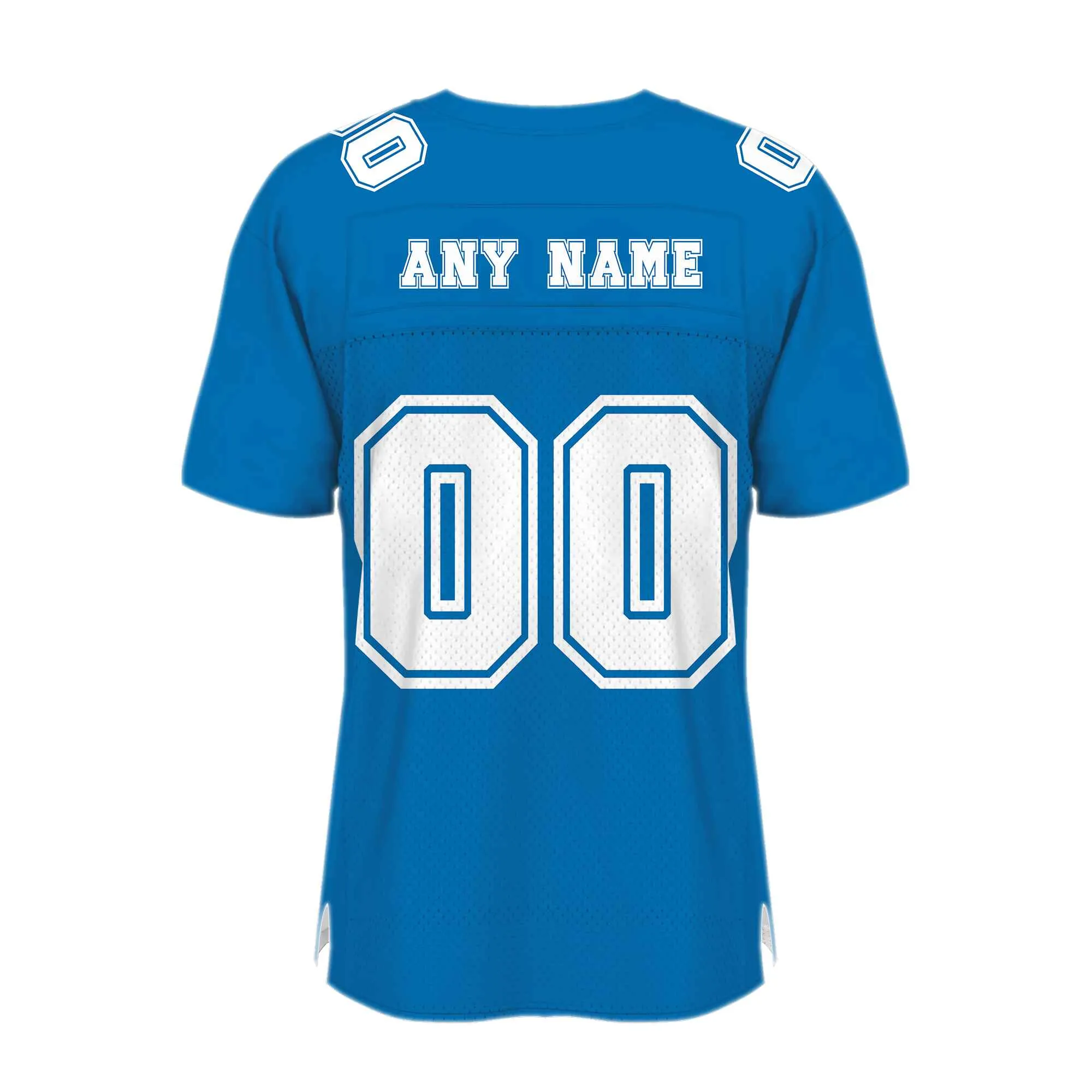 Custom Powder Blue White Mesh Authentic Football Jersey