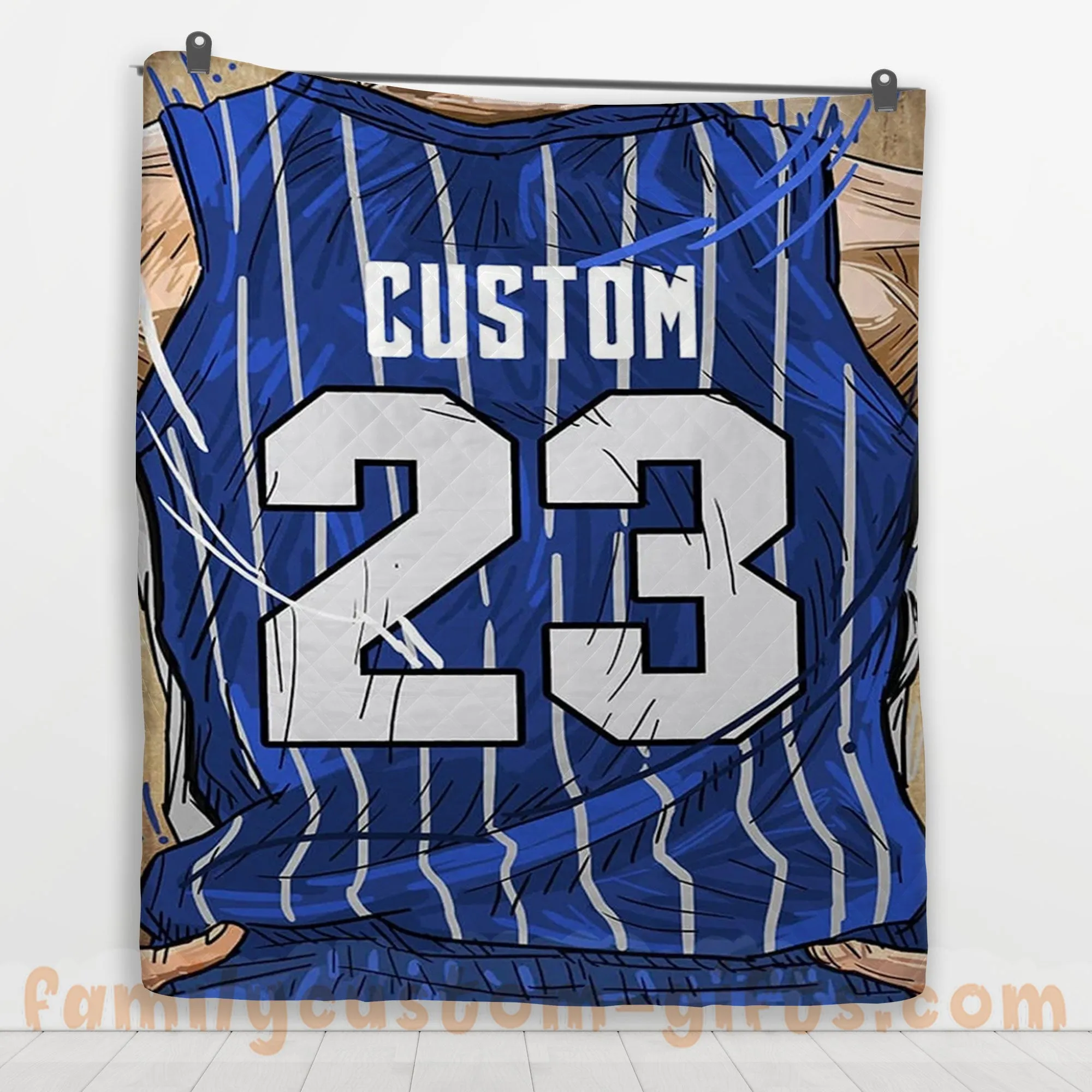 Custom Premium Quilt Blanket Orlando Jersey Basketball Personalized Quilt Gifts for Her & Him