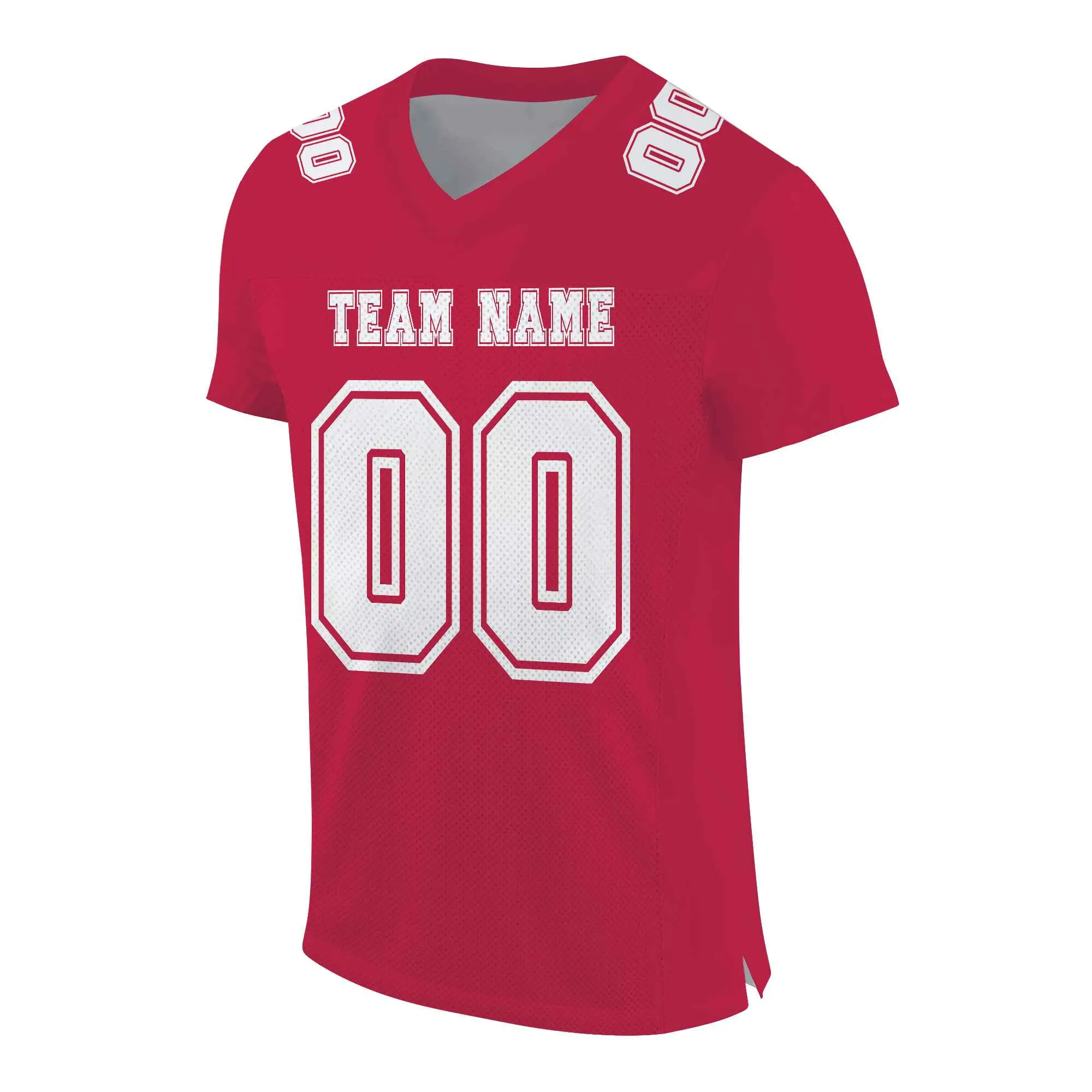 Custom Red White Mesh Authentic Football Jersey