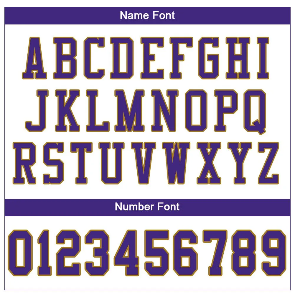 Custom White Purple-Old Gold Mesh Authentic Football Jersey