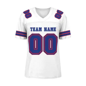 Custom White Royal-Red Mesh Authentic Football Jersey