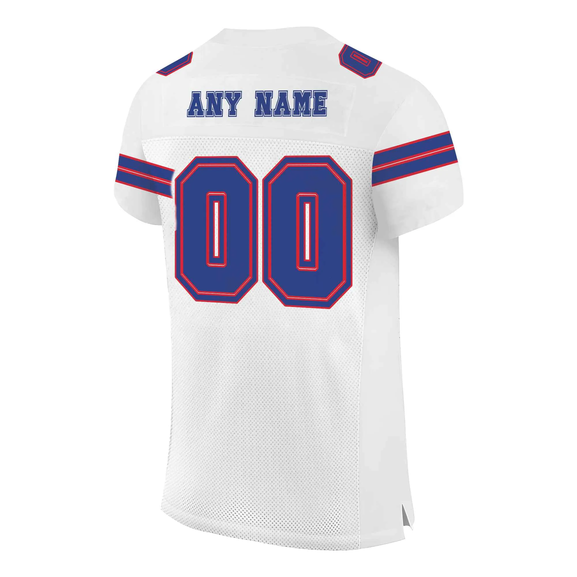 Custom White Royal-Red Mesh Authentic Football Jersey
