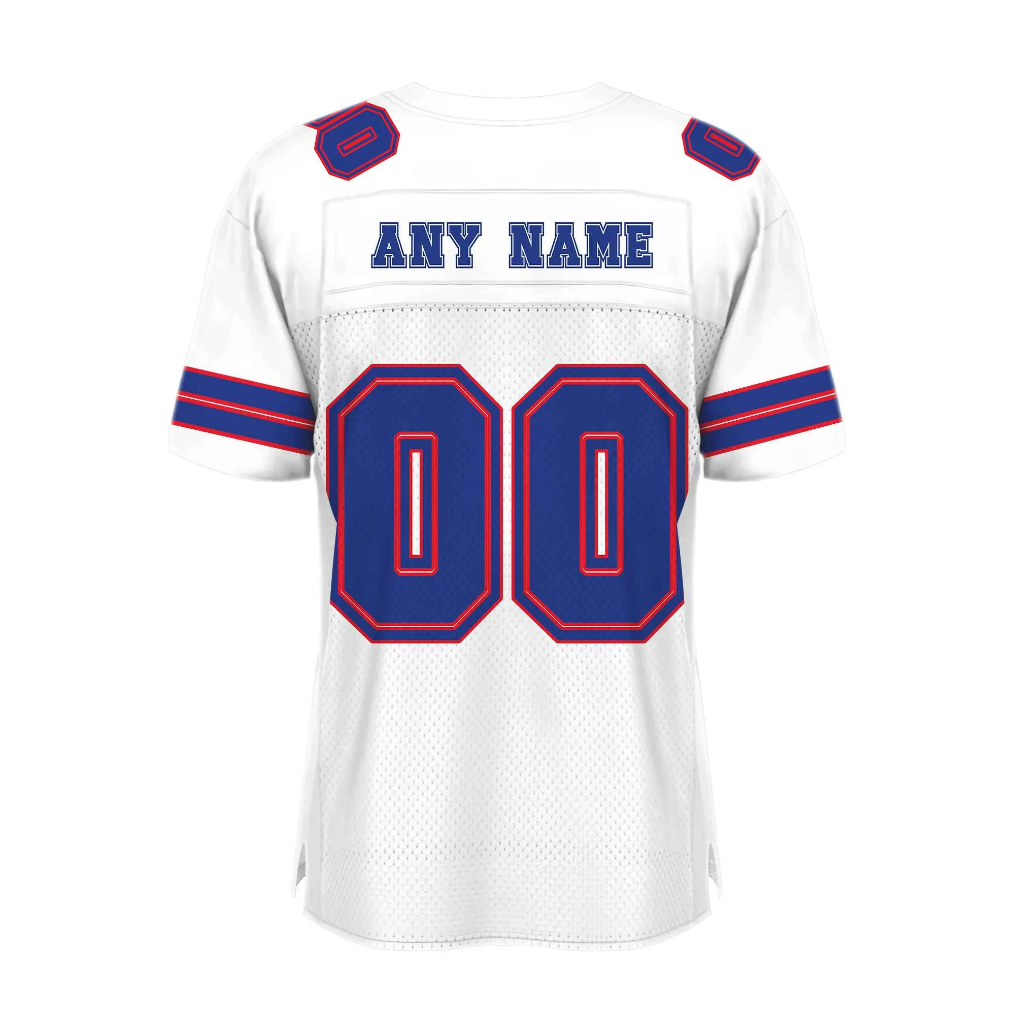 Custom White Royal-Red Mesh Authentic Football Jersey