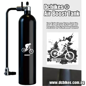 Dcbikes Black Presta | Schrader Tubeless Ready Mountain Bike MTB Road Bicycle Tyres Air Pump Boost Super Inflator 160 PSI