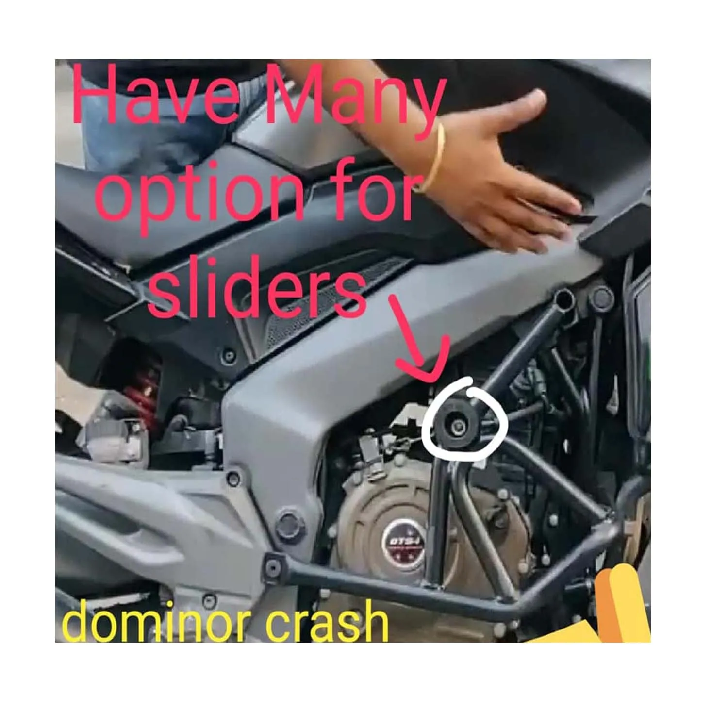 Dominar Crash Guard with Frame Slider For - Bajaj Dominar 250,400cc