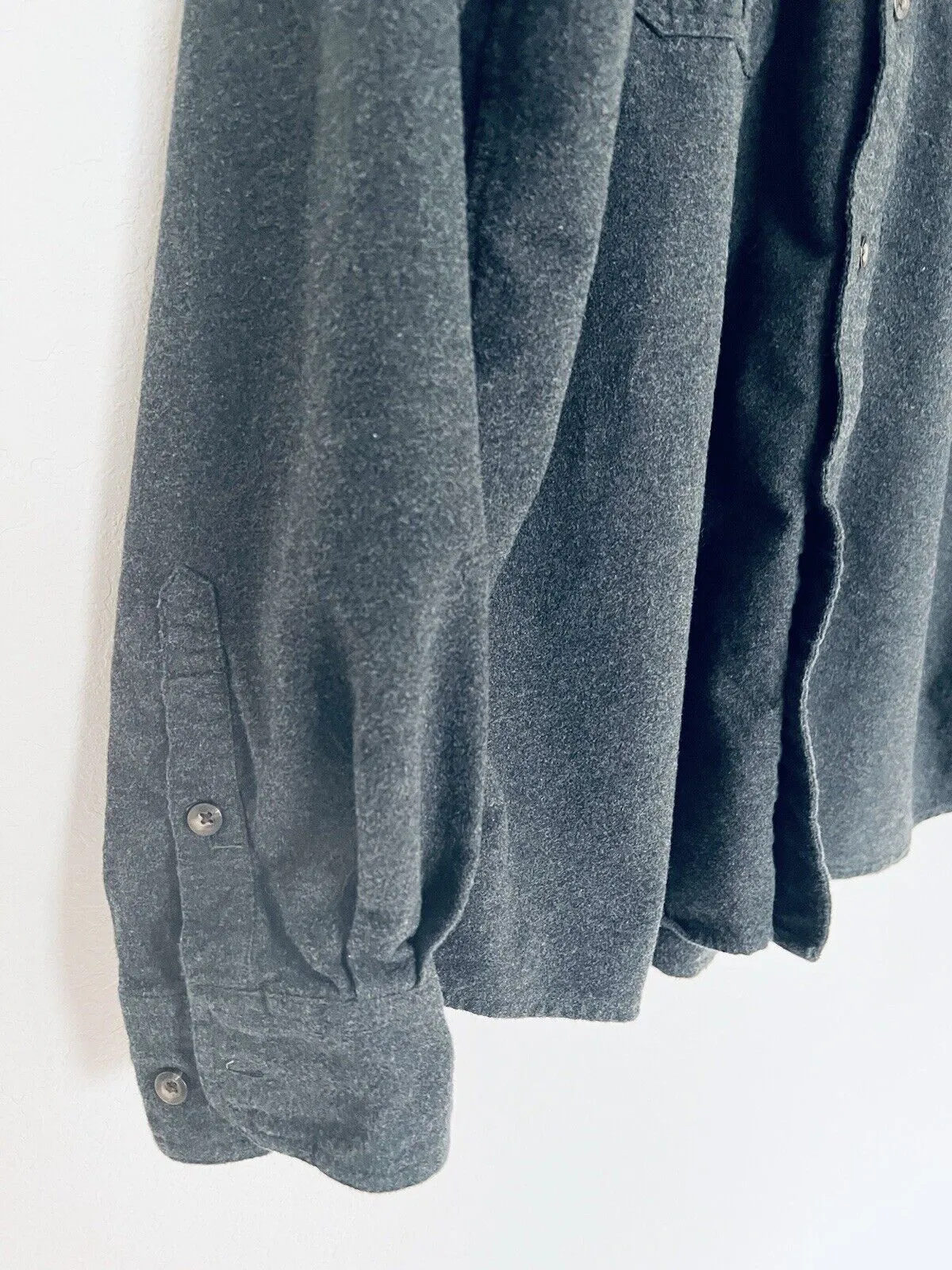 EDDIE BAUER Shirt Mens XL Dark Gray Long Sleeve Button Down Baumwolle Cotton