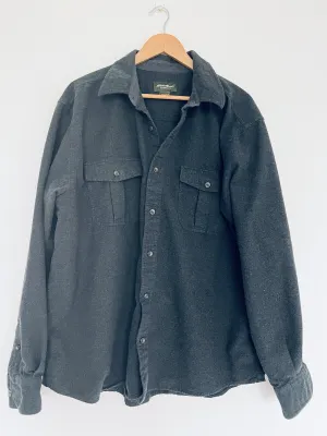 EDDIE BAUER Shirt Mens XL Dark Gray Long Sleeve Button Down Baumwolle Cotton
