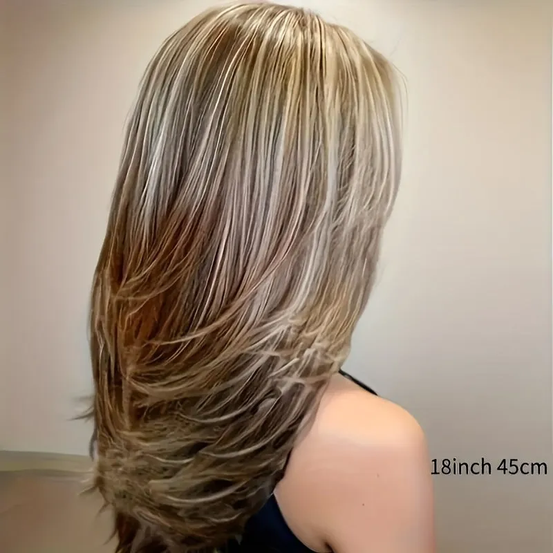 Elegant Long Wavy Synthetic Wig for Women - Beginner-Friendly, Heat-Resistant, 180% Dense with Rose Net Cap, Perfect for Daily Chic
