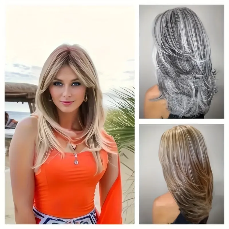 Elegant Long Wavy Synthetic Wig for Women - Beginner-Friendly, Heat-Resistant, 180% Dense with Rose Net Cap, Perfect for Daily Chic