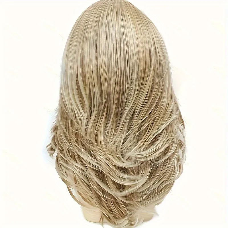 Elegant Long Wavy Synthetic Wig for Women - Beginner-Friendly, Heat-Resistant, 180% Dense with Rose Net Cap, Perfect for Daily Chic