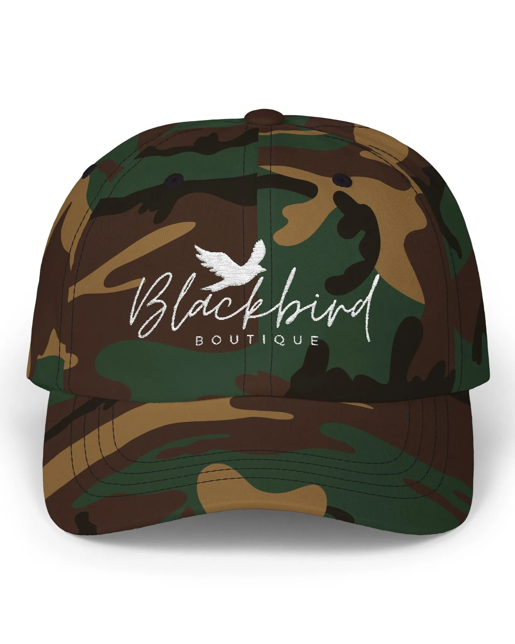 Embroidered Blackbird Logo Camo Cap