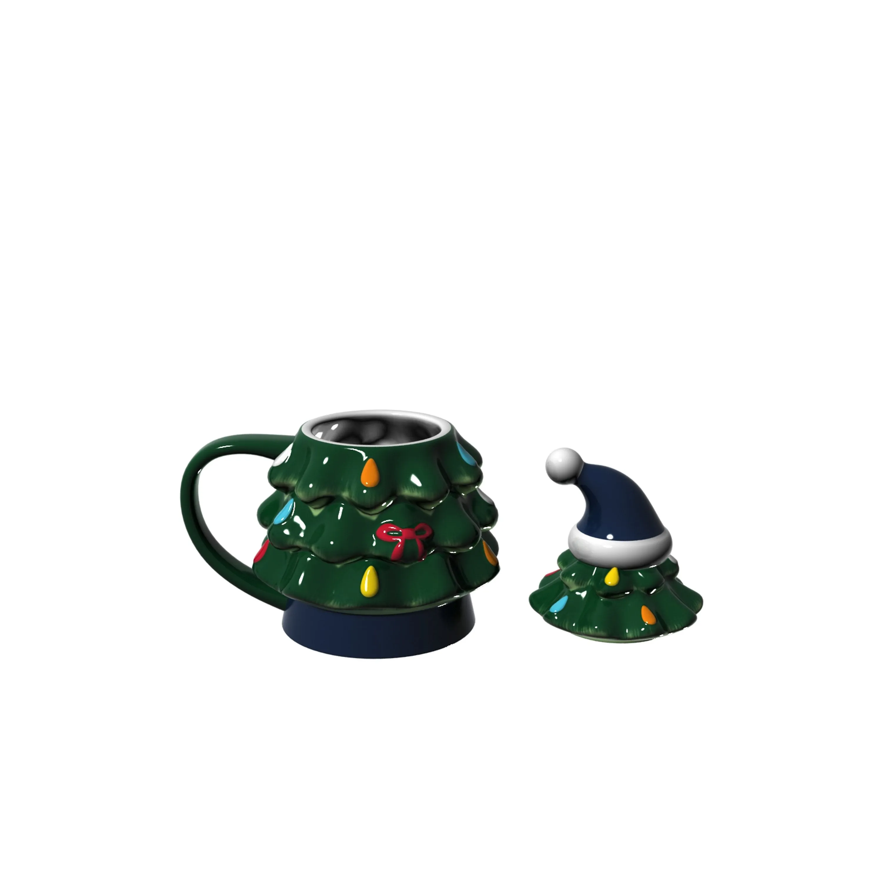 Evergreen Home Accents,18oz. Holiday Tree Cup Gift Set, Denver Broncos,4.84x6.42x7.09 Inches
