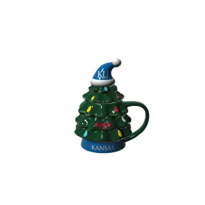 Evergreen Home Accents,18oz. Holiday Tree Cup Gift Set, University of Kansas,4.84x6.42x7.09 Inches