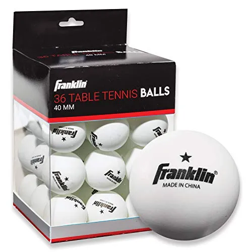 Franklin Sports Table Tennis Balls - Official Size and Weight 40mm Table Tennis Balls - One Star Professional Balls - Bulk Packs and Family Sets - White - Pack of 36