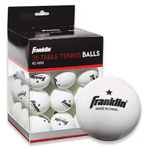 Franklin Sports Table Tennis Balls - Official Size and Weight 40mm Table Tennis Balls - One Star Professional Balls - Bulk Packs and Family Sets - White - Pack of 36