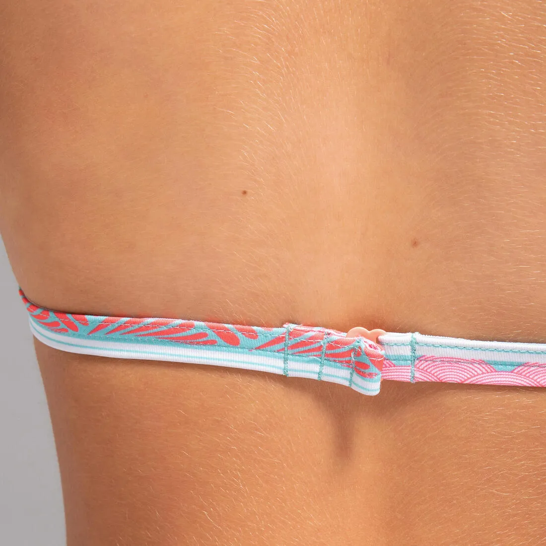 GIRLS’ SWIMSUIT TRIANGLE TOP TEA 100