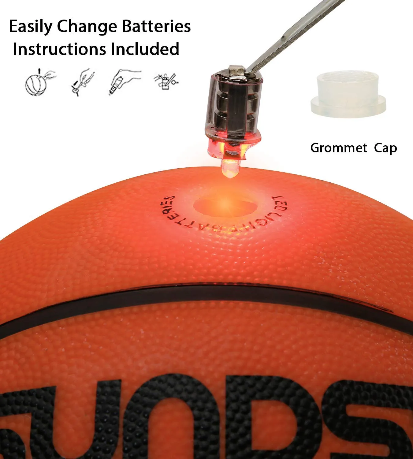 Glow-in-the-dark LED Basketball Set and Luminous Net
