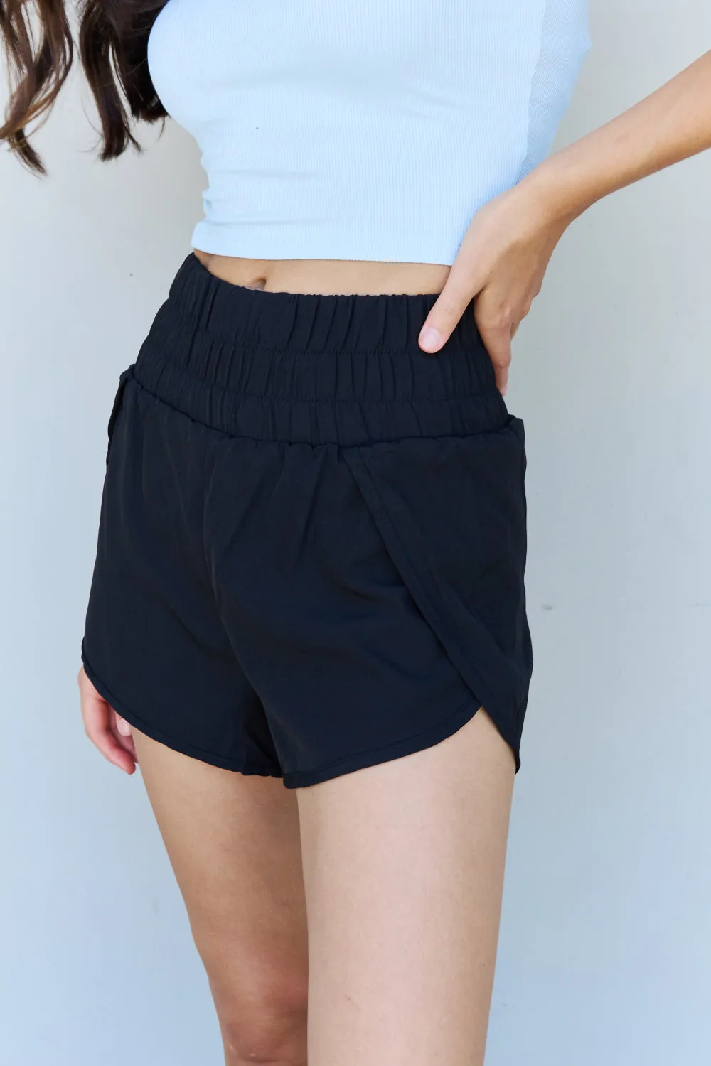 Hazel Blues® |  Ninexis Stay Active High Waistband Active Shorts in Black