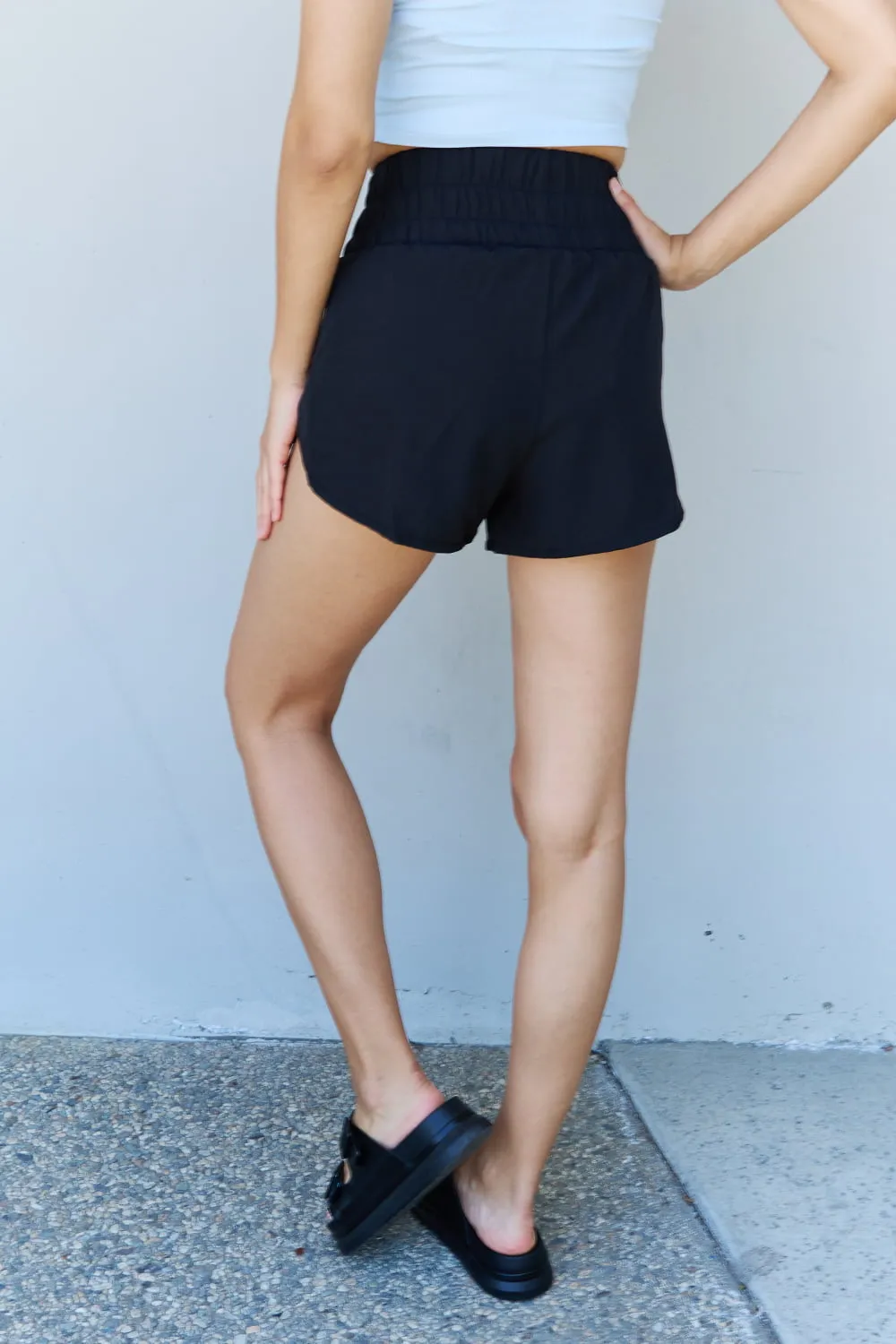 Hazel Blues® |  Ninexis Stay Active High Waistband Active Shorts in Black