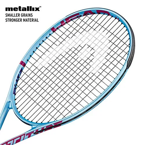 HEAD Attitude Elite MX Graphite Tennis Racquet with Full Cover | Pre Strung | Size: 4/3-8 | Lightweight : 265 gm | Turquoise |