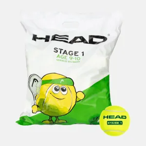 Head Stage 1 Green Tennis Balls Polybag (Bag of 72 Balls)