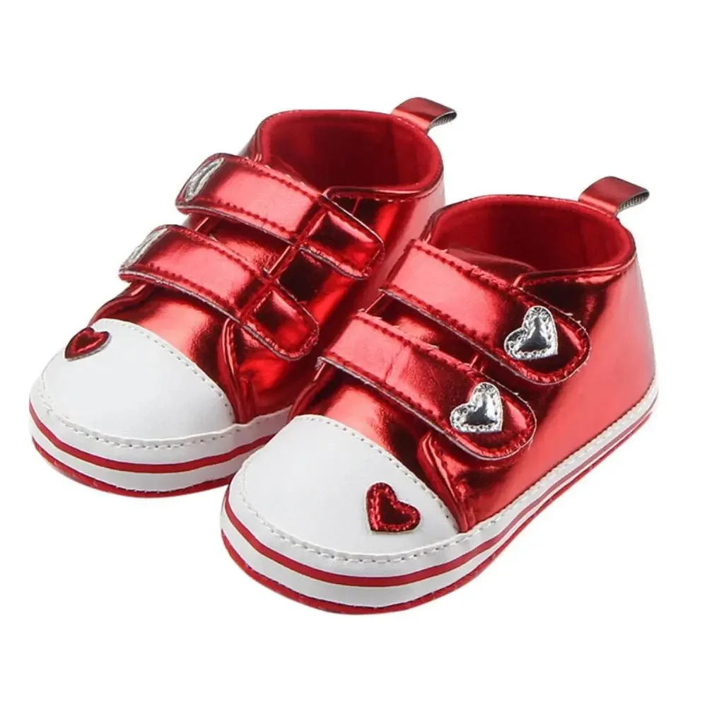 Heart-shaped PU Leather Shoes First Walkers