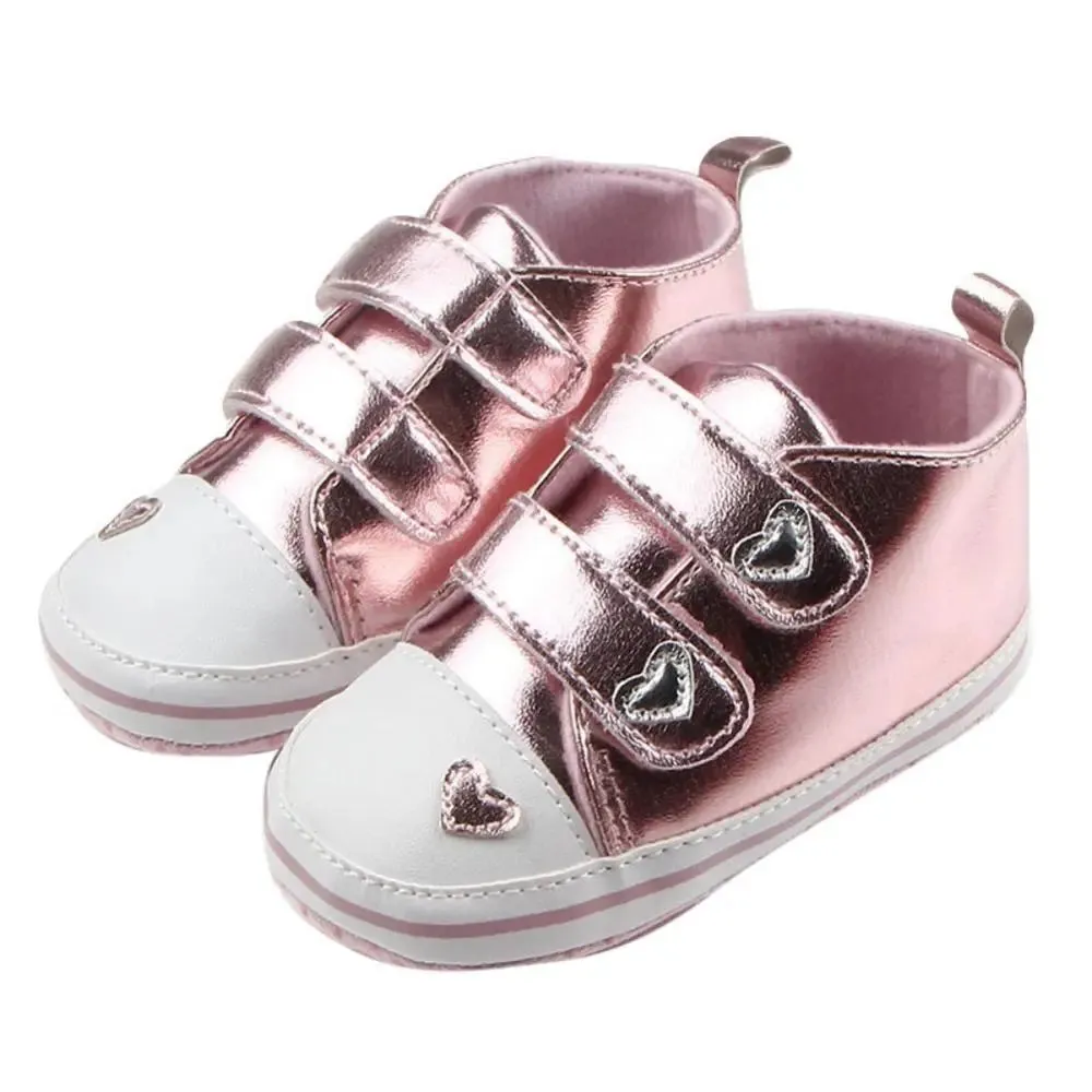 Heart-shaped PU Leather Shoes First Walkers