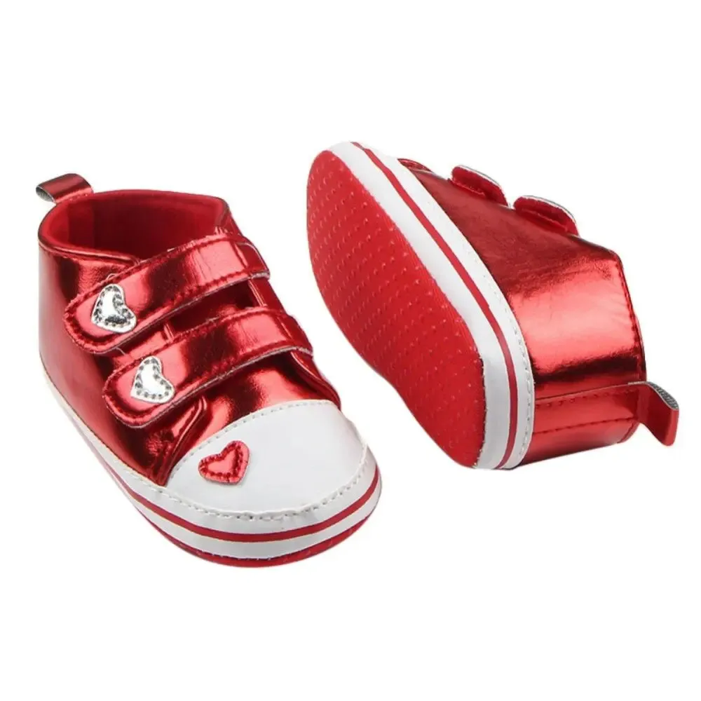 Heart-shaped PU Leather Shoes First Walkers
