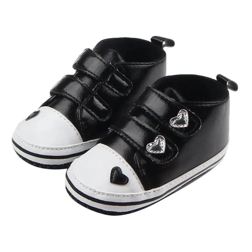Heart-shaped PU Leather Shoes First Walkers