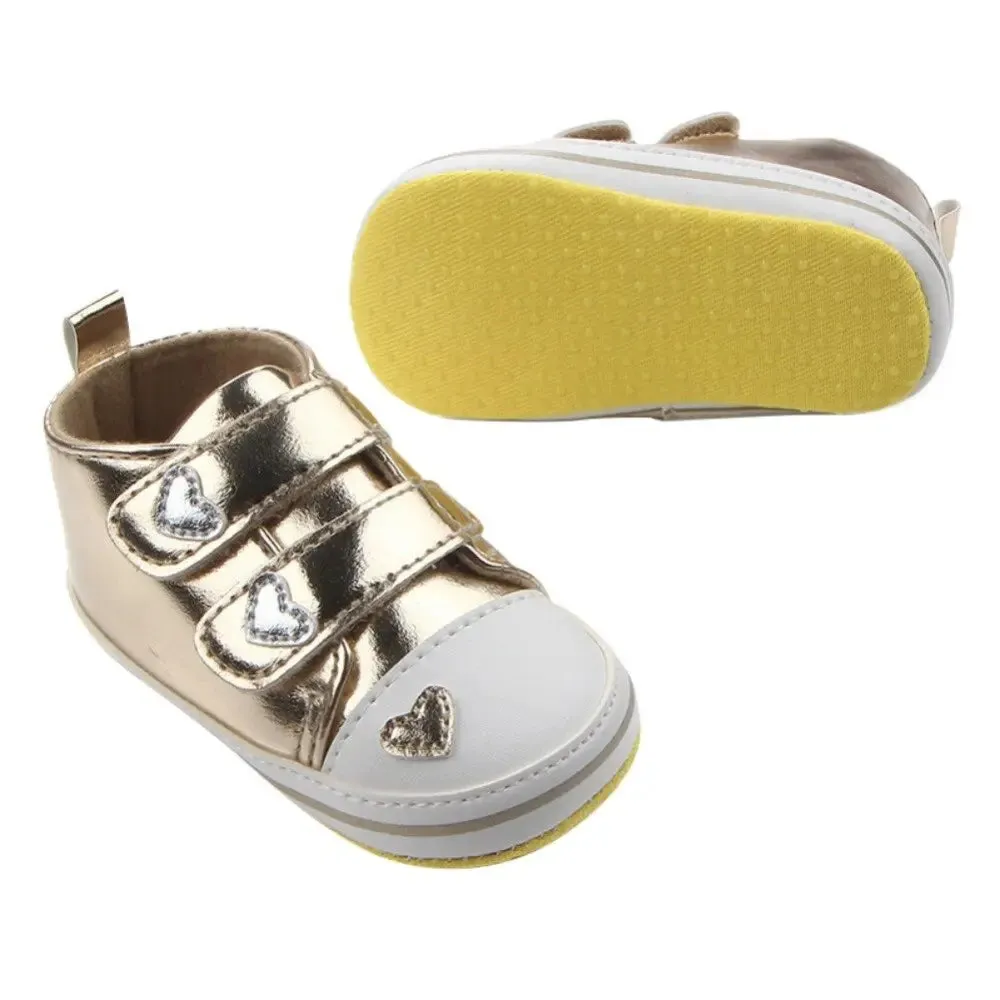Heart-shaped PU Leather Shoes First Walkers