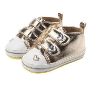 Heart-shaped PU Leather Shoes First Walkers
