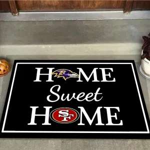Home Sweet Home - Baltimore Football and San Francisco Football - Anti Slip Indoor Doormat