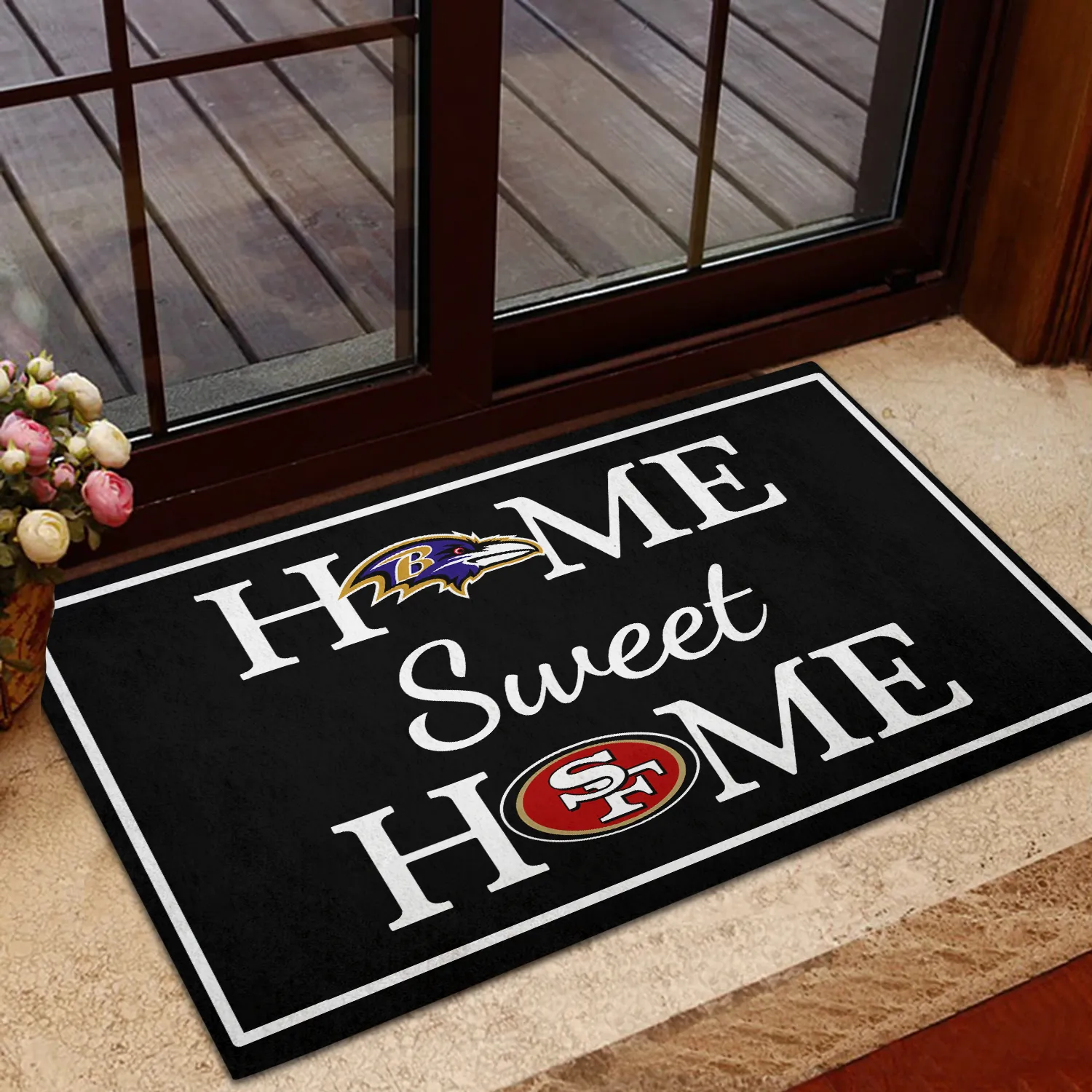 Home Sweet Home - Baltimore Football and San Francisco Football - Anti Slip Indoor Doormat