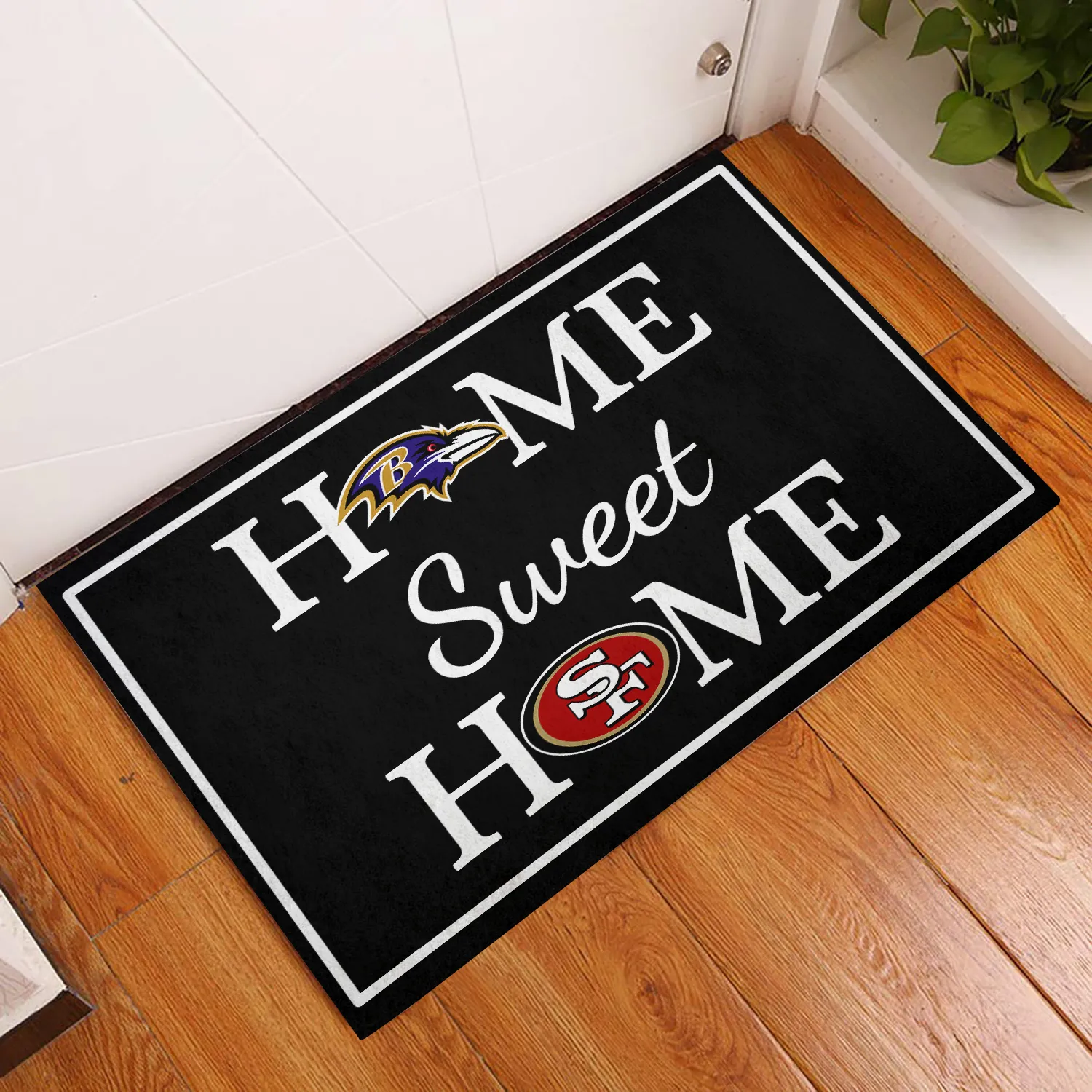 Home Sweet Home - Baltimore Football and San Francisco Football - Anti Slip Indoor Doormat