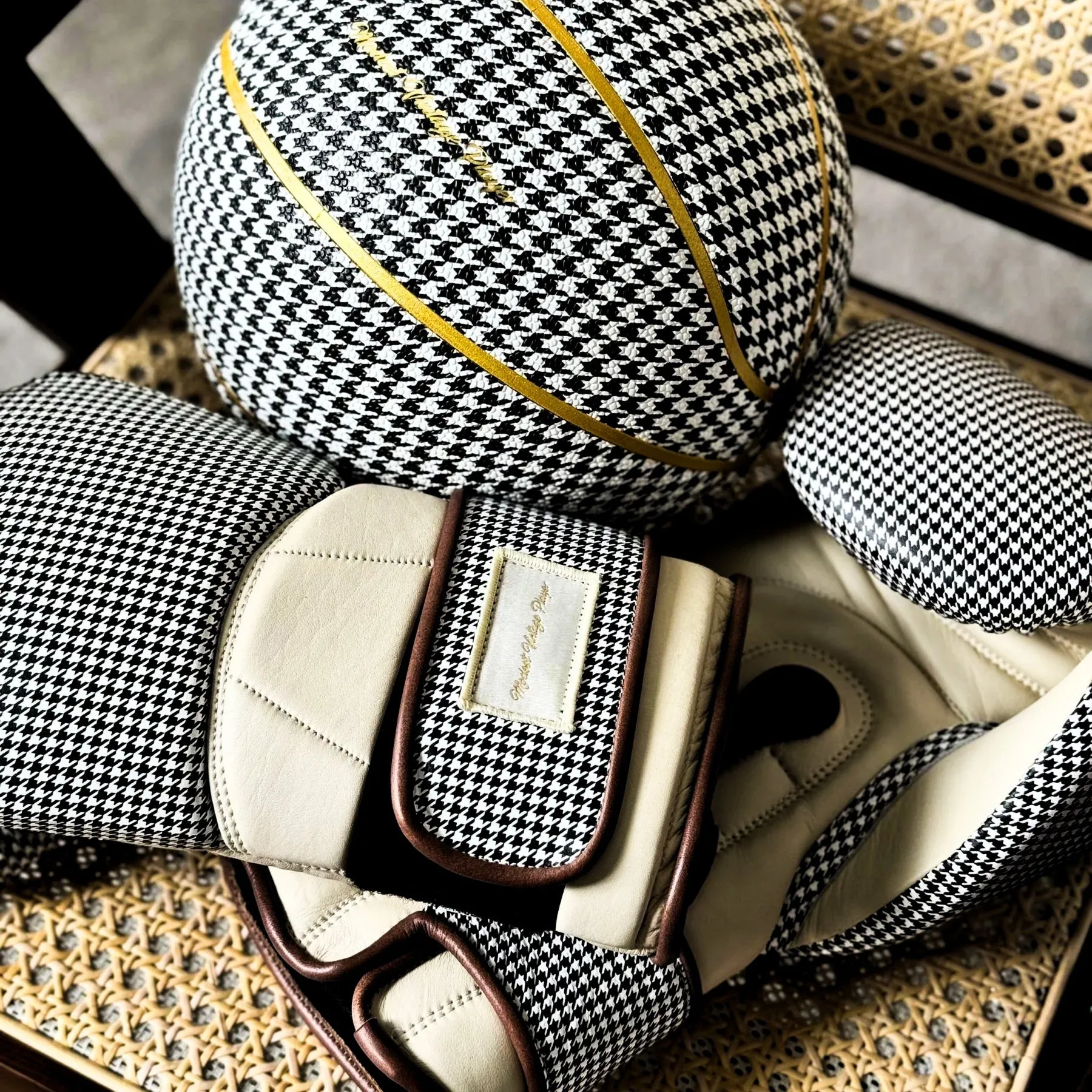 Houndstooth Leather Basketball (Gold)