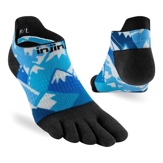 Injinji Artist Designed Mens No-Show Running Socks - Glacier