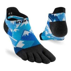 Injinji Artist Designed Mens No-Show Running Socks - Glacier