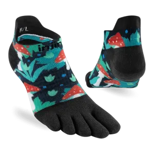 Injinji Artist Designed Womens No-Show Running Socks - Amanita