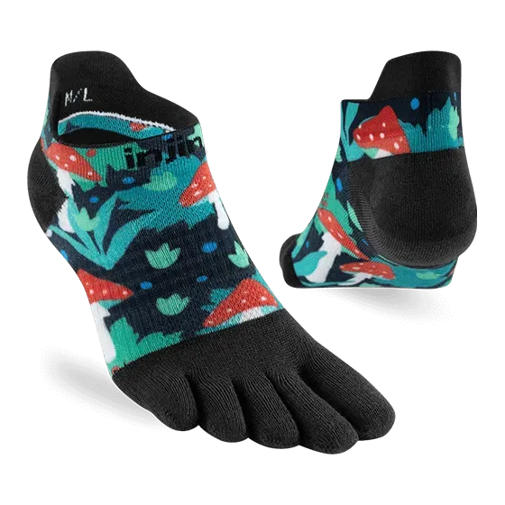 Injinji Artist Designed Womens No-Show Running Socks - Amanita