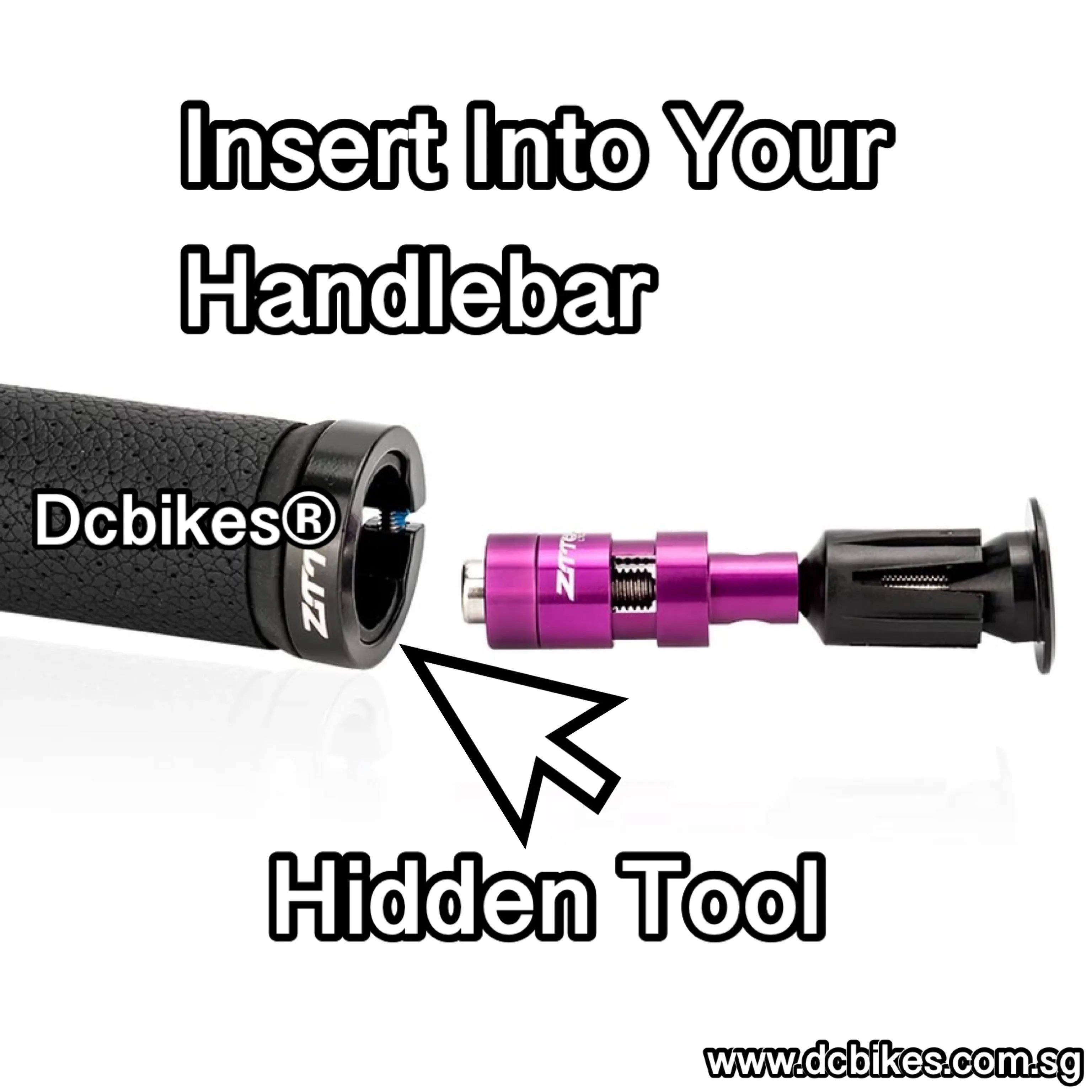 Invisible Purple Stealth Handlebar Emergency Tubeless Tyre Puncture Plug/Chain Breaker Repair Kit