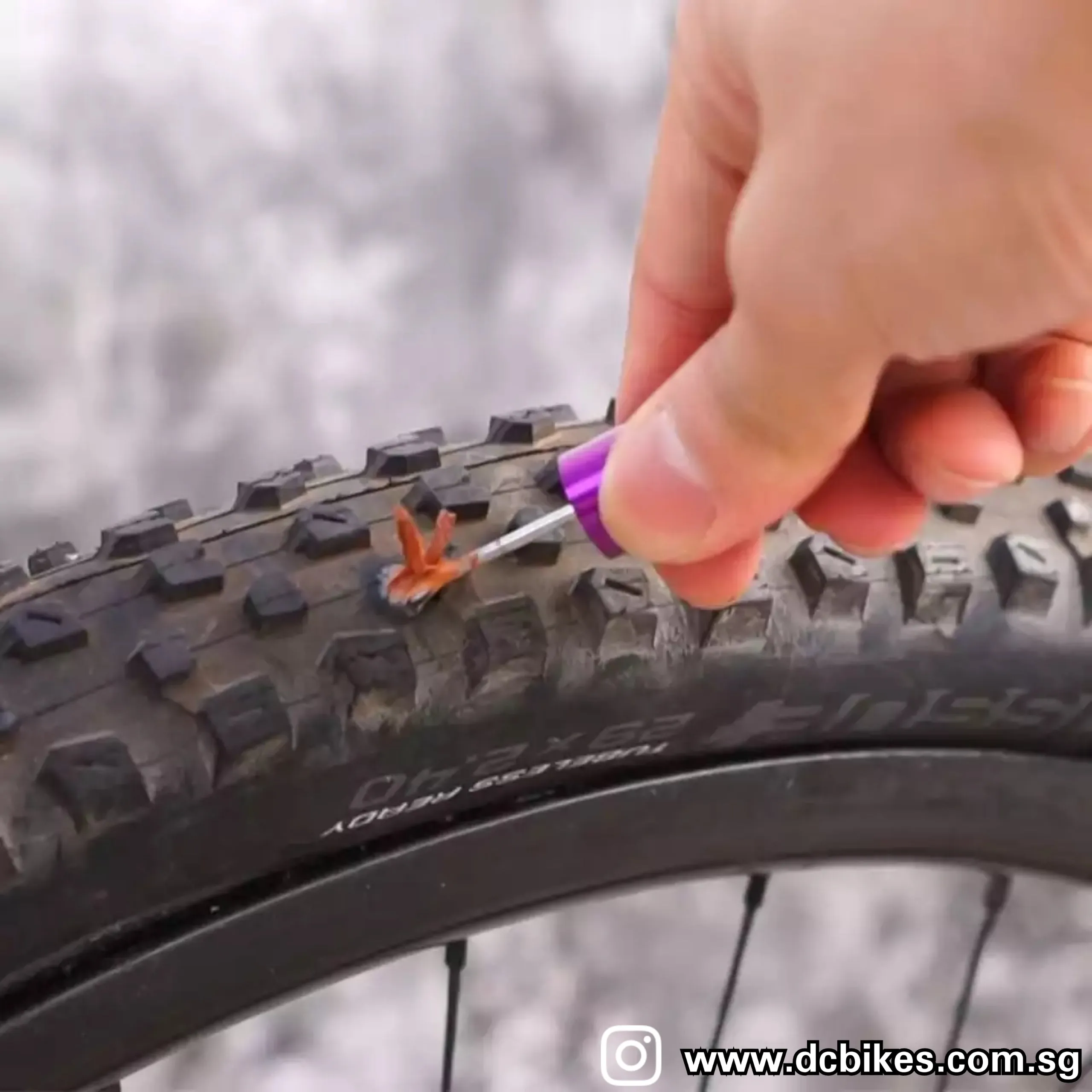 Invisible Purple Stealth Handlebar Emergency Tubeless Tyre Puncture Plug/Chain Breaker Repair Kit