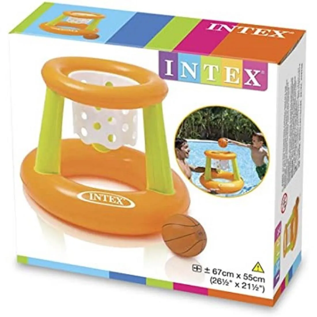JEUX PANIER DE BASKET-BALL FLOTTANT AQUATIQUE INTEX ENFANTS ORANGE/JAUNE