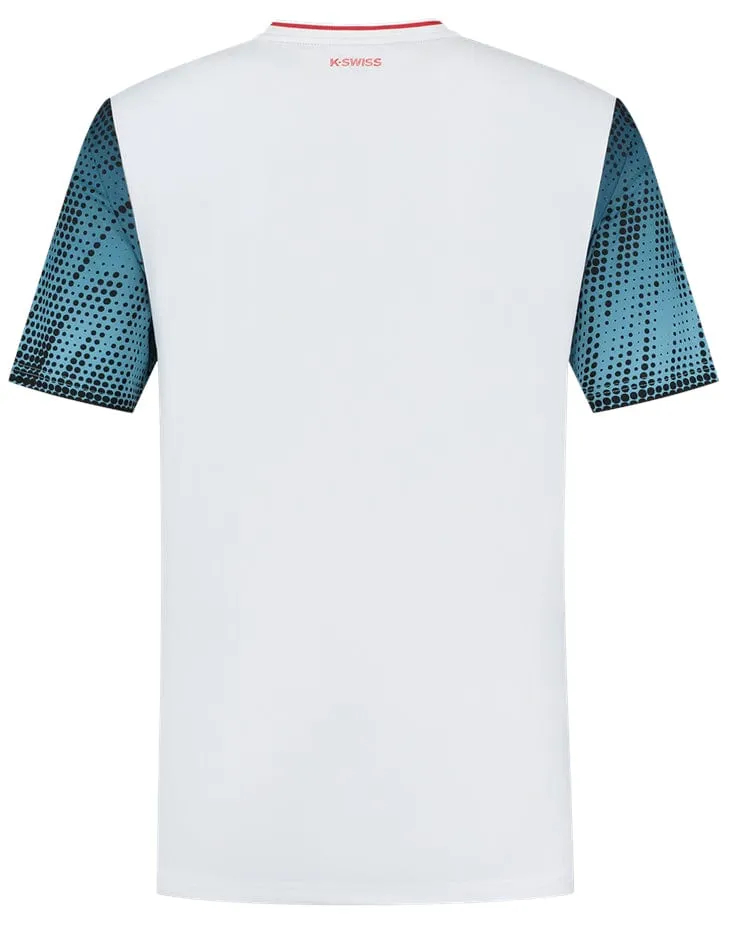 K-Swiss Hypercourt Print Crew 3 Badminton T-Shirt - White