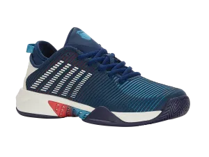 K-Swiss Men's Hypercourt Supreme Tennis Shoes in Blue Opal /Blanc De Blanc /Lollipop